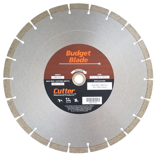 Budget Diamond Blade Size - 14″ x .125 x 1/20mm
