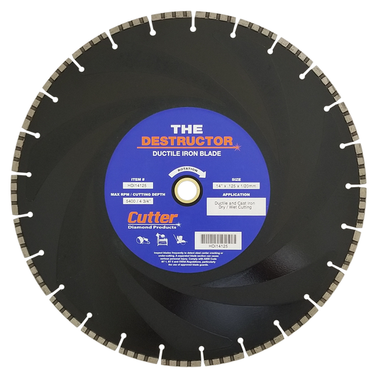 The Destructor Diamond Blade Size - 14” x .125 x 1/20mm