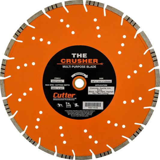 The Crusher Multi Purpose Diamond Blade Size - 14″ x .125 x 1/20mm