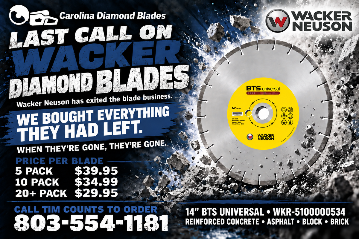 14" Diamond Concrete Blades, 20-Pack | Wacker Neusen BTS Universal